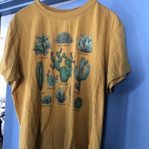 Fifth Sun Sz XXL Gold T-shirt Southwest Green Cactus Succulents